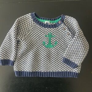 6-12 Months Janie and Jack sweater. Navy, white, and green